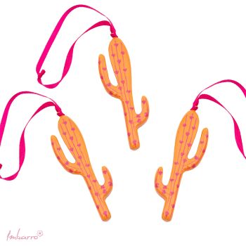 Cactus Orange, set of 3