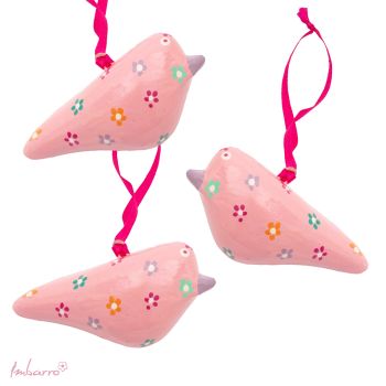 Vogel Flower Pink, set of 3