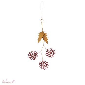 Beads Flowers Burgundy
