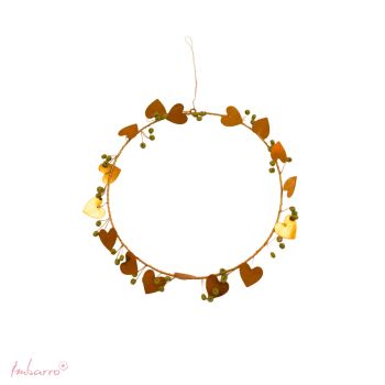 Krans Heart Beads Gold/Green