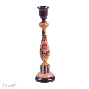Wooden Handpainted Candleholder Valerie