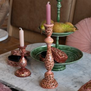Wooden Handpainted Candleholder Flori, size L
