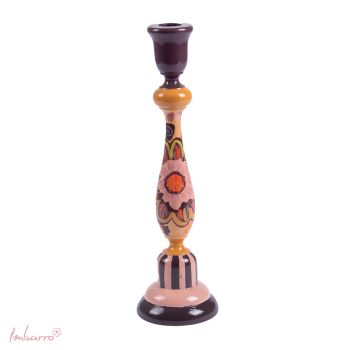 Wooden Handpainted Candleholder Valerie