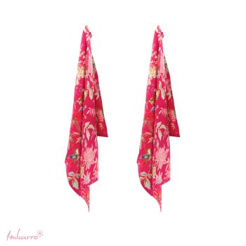 Theedoeken Paradise RaspBerry  - set van 2