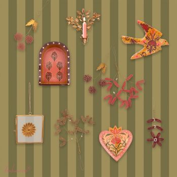 Beads Flowers Burgundy