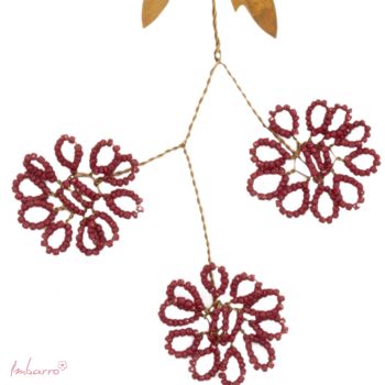 Beads Flowers Burgundy