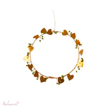 Krans Heart Beads Gold/Green