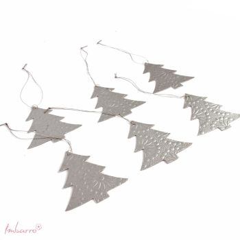 Tree Ornaments Silver, set of 6
