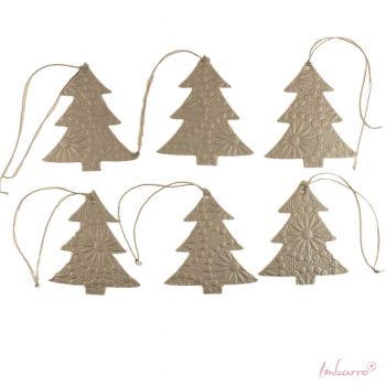 Tree Ornaments Silver, set of 6