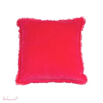 Kussen Squar Frays Fuchsia